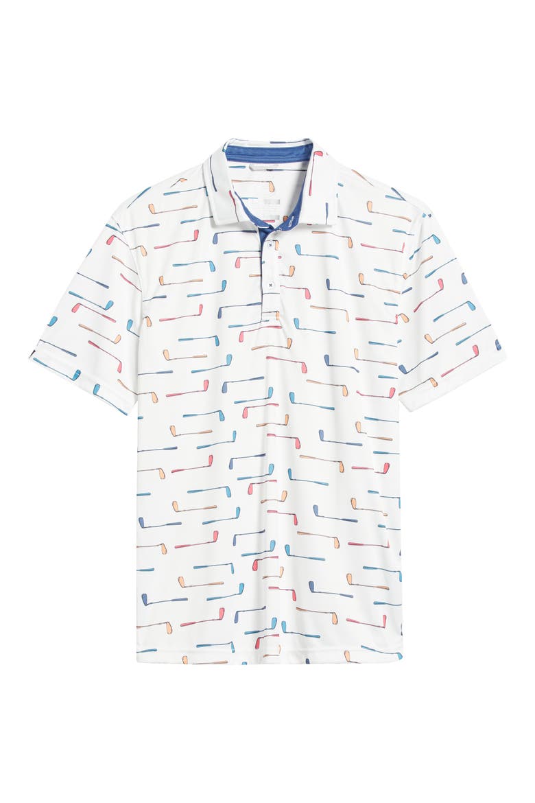 Golf Club Print Golf Polo, Alternate, color, WHITE