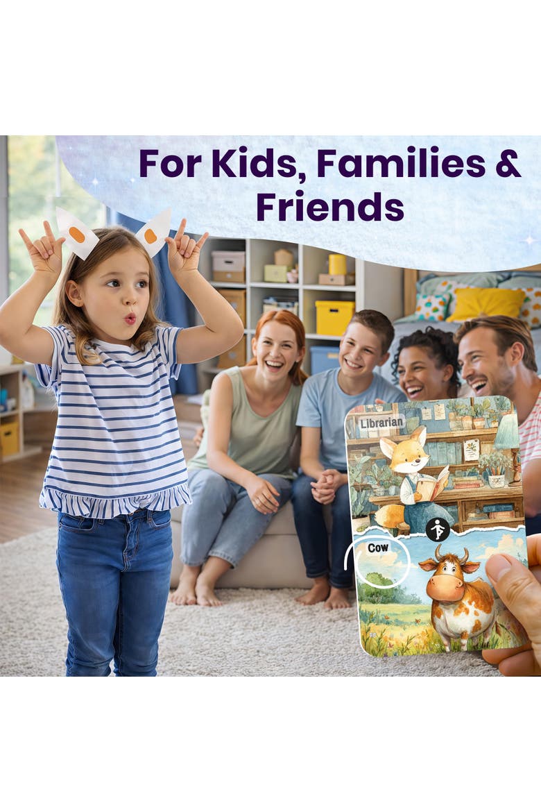 Kids Card Game Set with Multiple Activities, Alternate, color, Pantomime