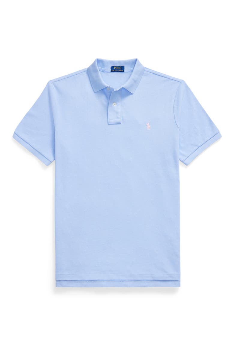 Iconic Mesh Polo Shirt, Alternate, color, PEBBLE BLUE