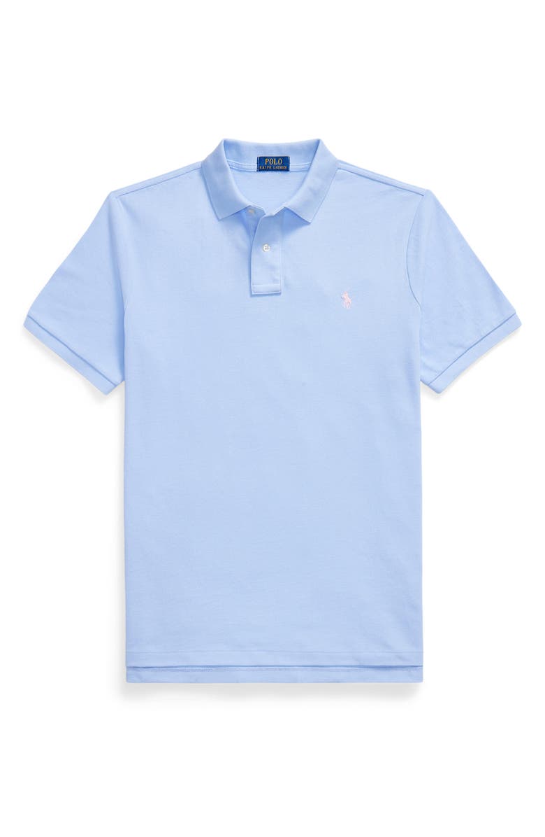 Polo Ralph Lauren Iconic Mesh Polo Shirt, Alternate, color, Pebble Blue