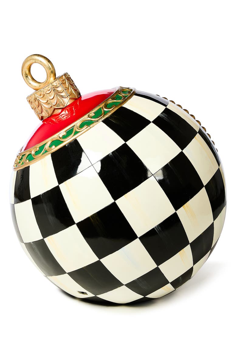 MACKENZIE CHILDS Reflector Outdoor Large Trophy Ornament, Alternate, color, Black