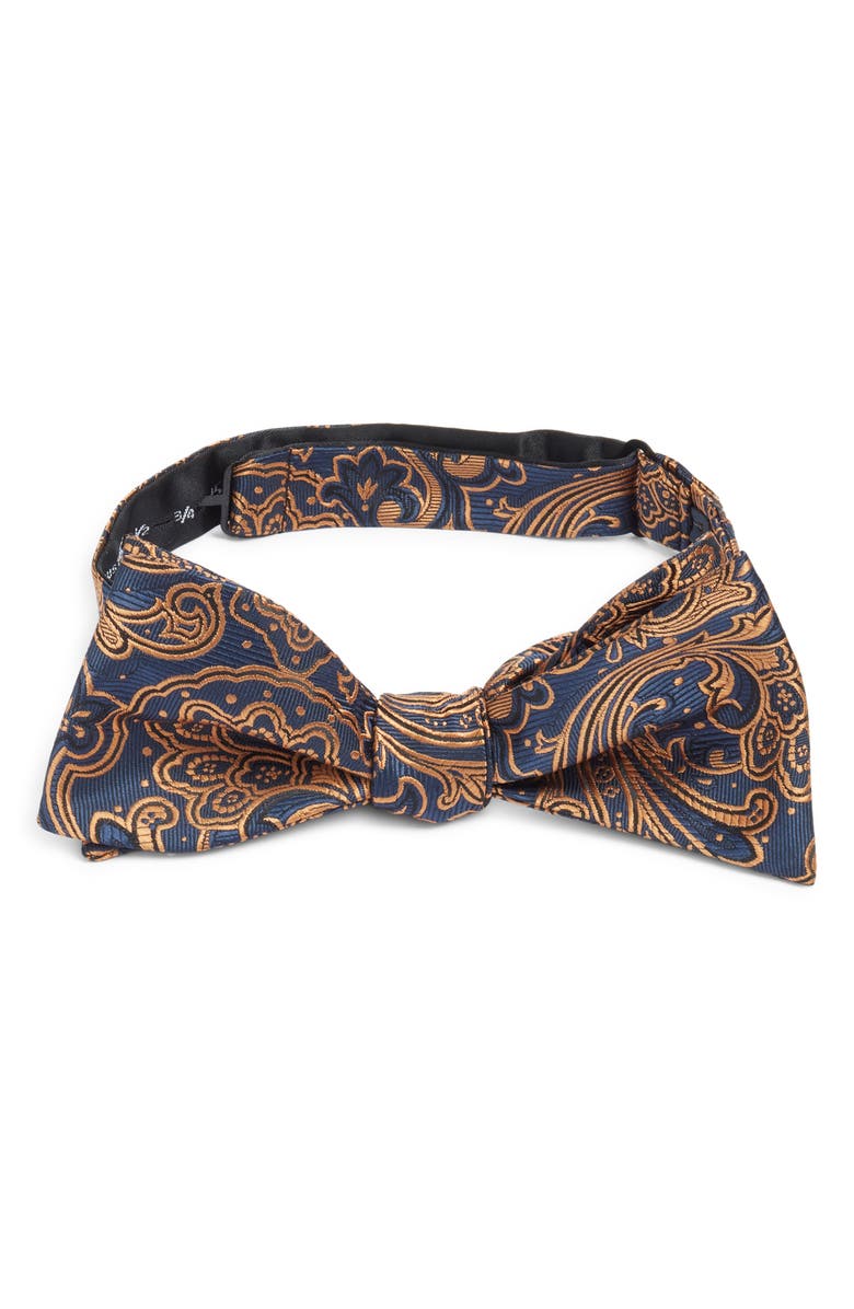 CLIFTON WILSON Paisley Silk Bow Tie, Main, color, Orange