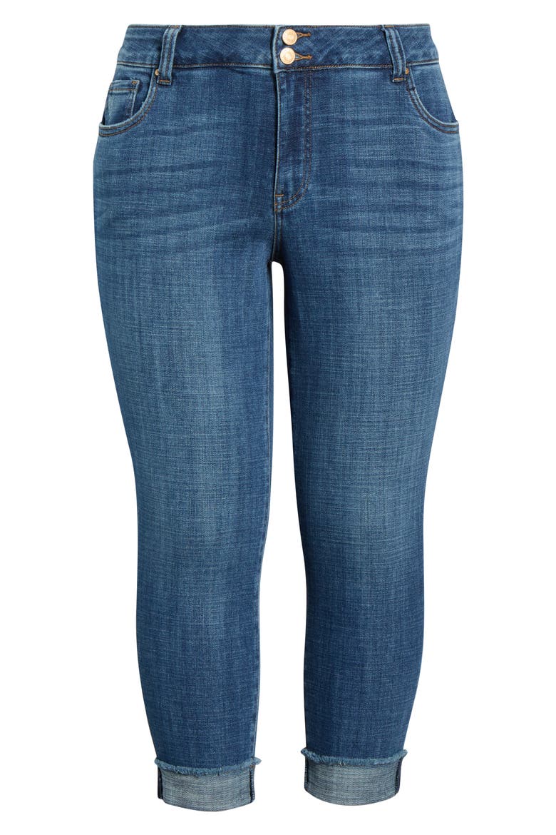 Amy Frayed Crop Slim Straight Leg Jeans, Alternate, color, DESERVING