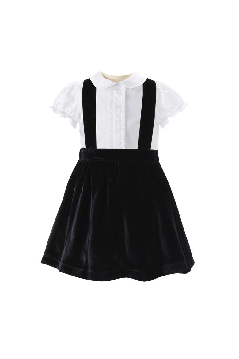 Eloise Black Silk Velvet Pinafore Set, Main, color, Black