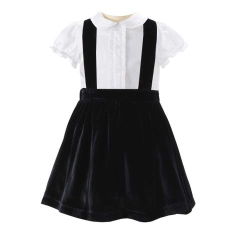 Eloise Black Silk Velvet Pinafore Set