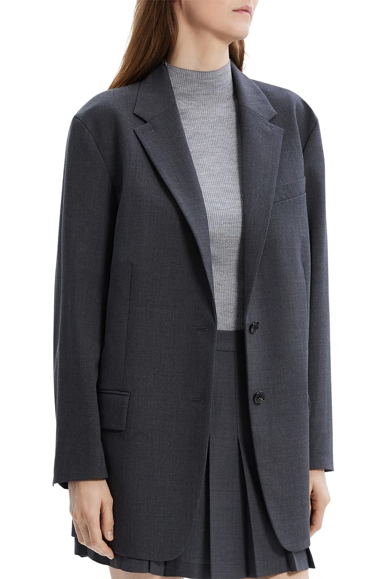 Stretch Wool Blend Blazer, Alternate, color, CHARCOAL MELANGE