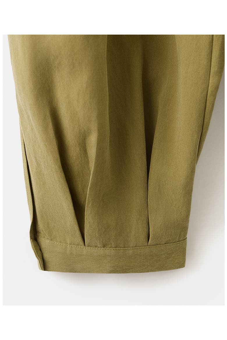 Pleated Baggy Pants, Alternate, color, KHAKI GREEN