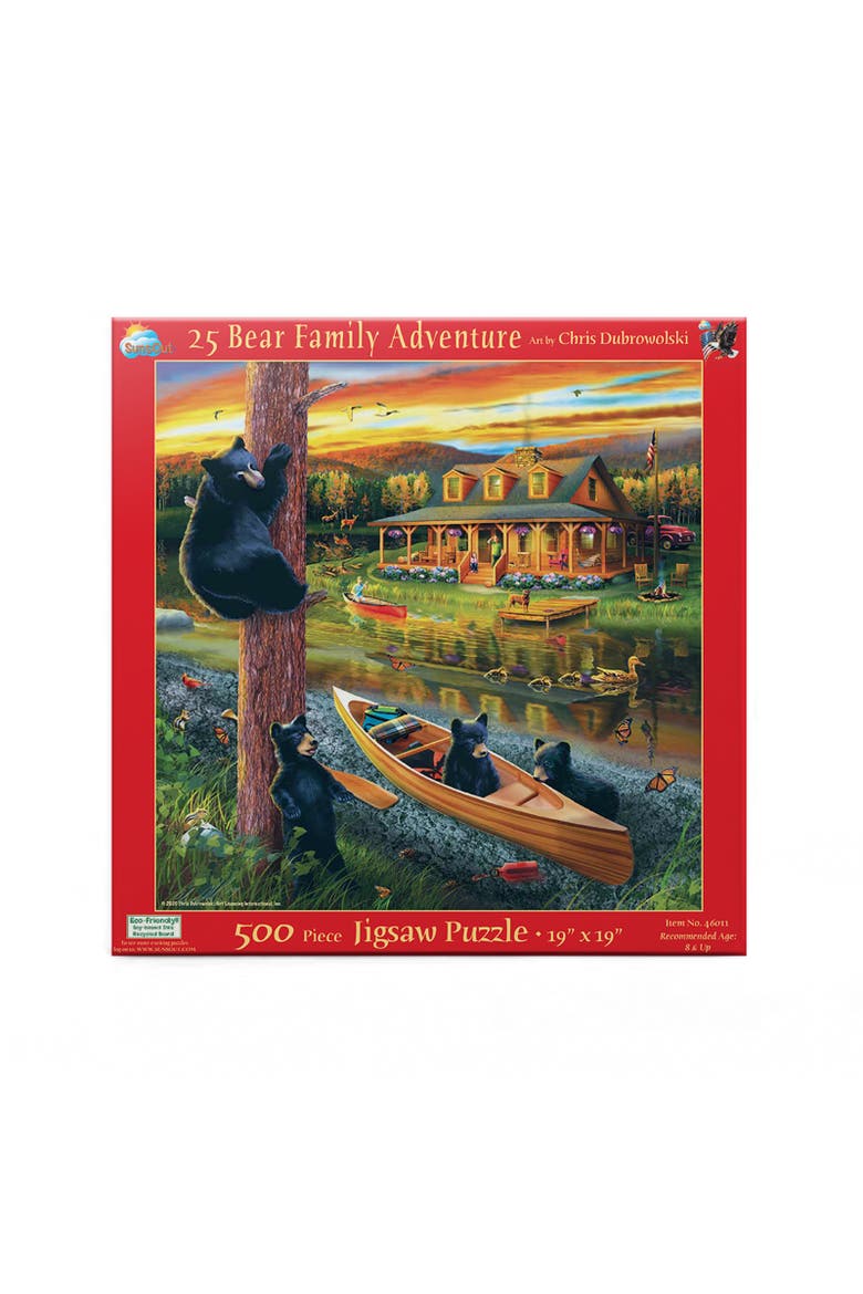 25 Bear Family Adventure 500 piece Jigsaw Puzzle for Adults, Alternate, color, Multicolor
