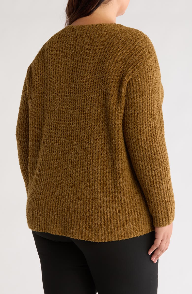 Eileen Fisher V-Neck Organic Cotton & Cashmere Blend Sweater, Alternate, color, Gold Leaf