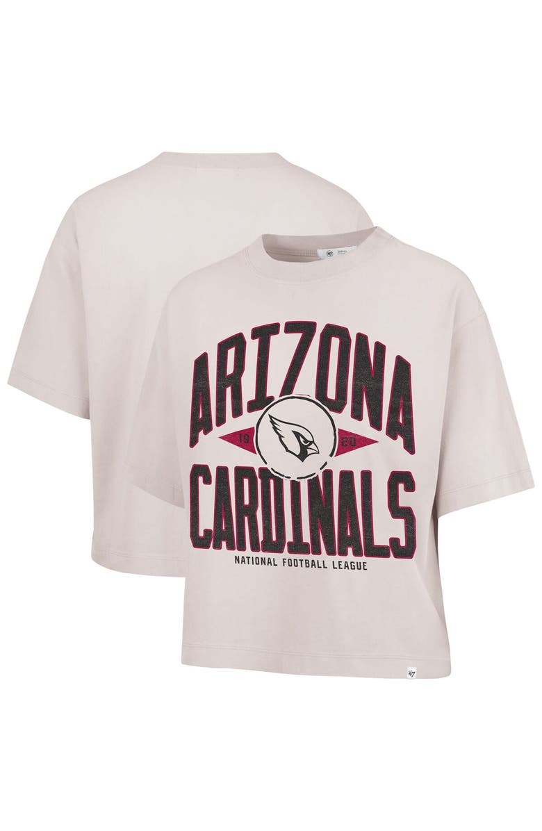 '47 Women's '47 Natural Arizona Cardinals Cropped Windthrow Ravine T-Shirt, Alternate, color, 