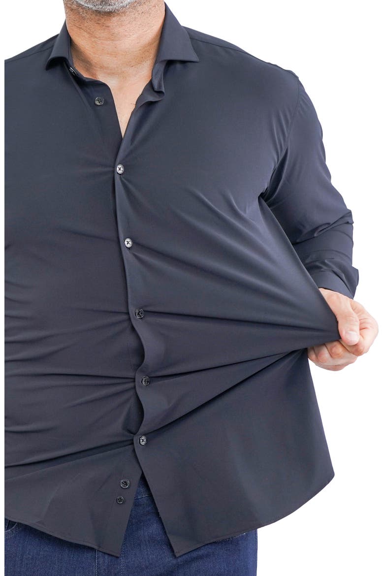 Einstein Stretch Core Button-Up Shirt, Alternate, color, BLACK