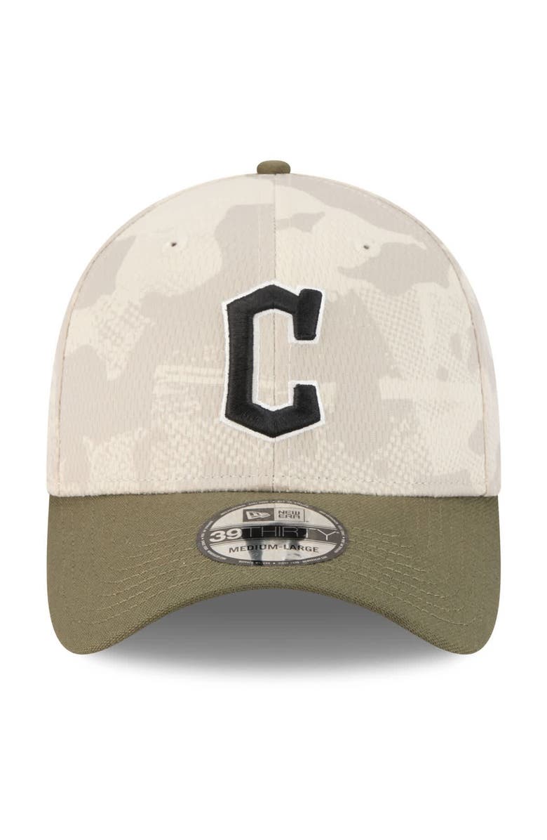 New Era Men's New Era Light Beige/Olive Cleveland Guardians 2025 Armed Forces Day 39THIRTY Flex Hat, Alternate, color, Light Beige