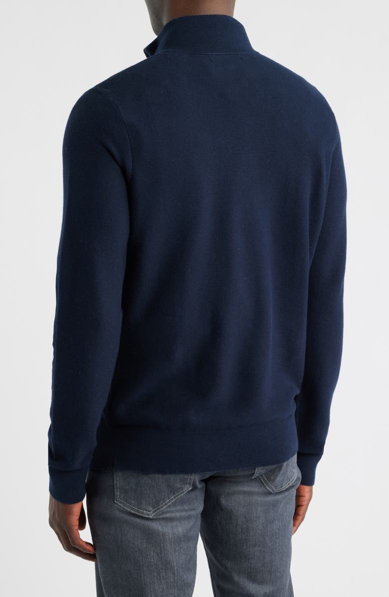 Nordstrom Linen & Cotton Blend Quarter Zip Sweater, Alternate, color, Navy Sapphire