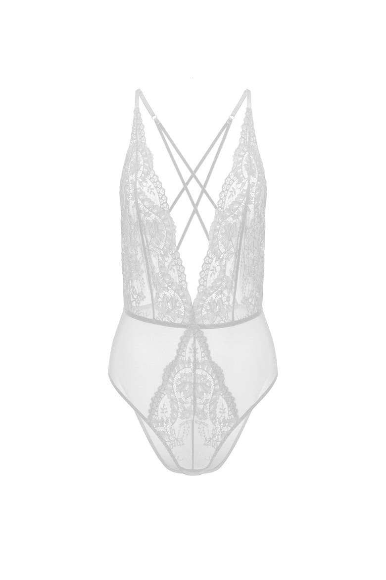 Talia Bodysuit Lingerie, Alternate, color, White