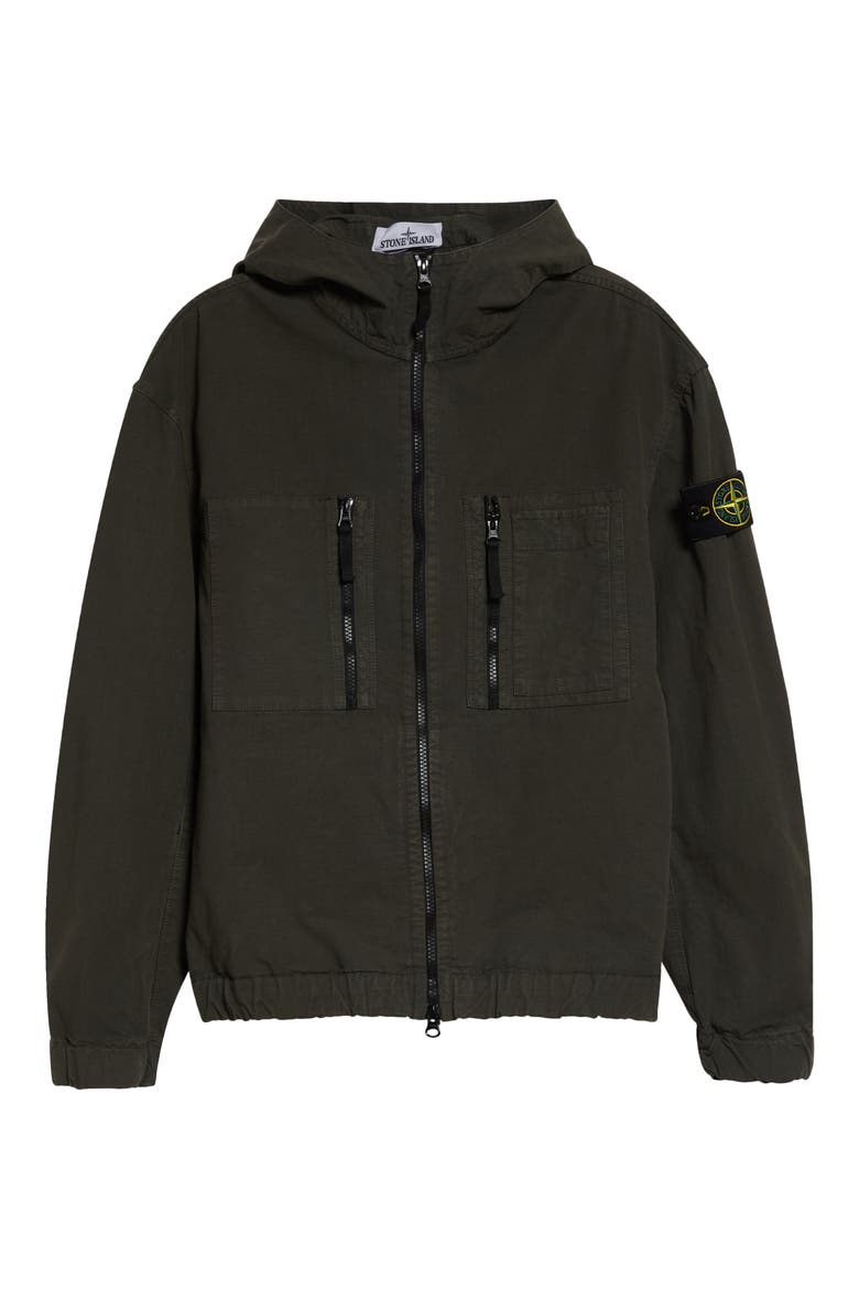 Hooded Organic Cotton Ripstop Jacket, Main, color, V0078 COAL GREY