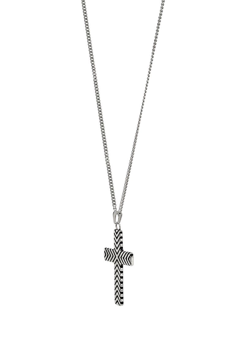 Men's Cross Pendant Necklace, Alternate, color, SILVER