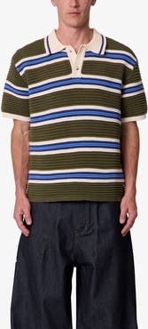 mnml Striped Knit Polo Shirt
