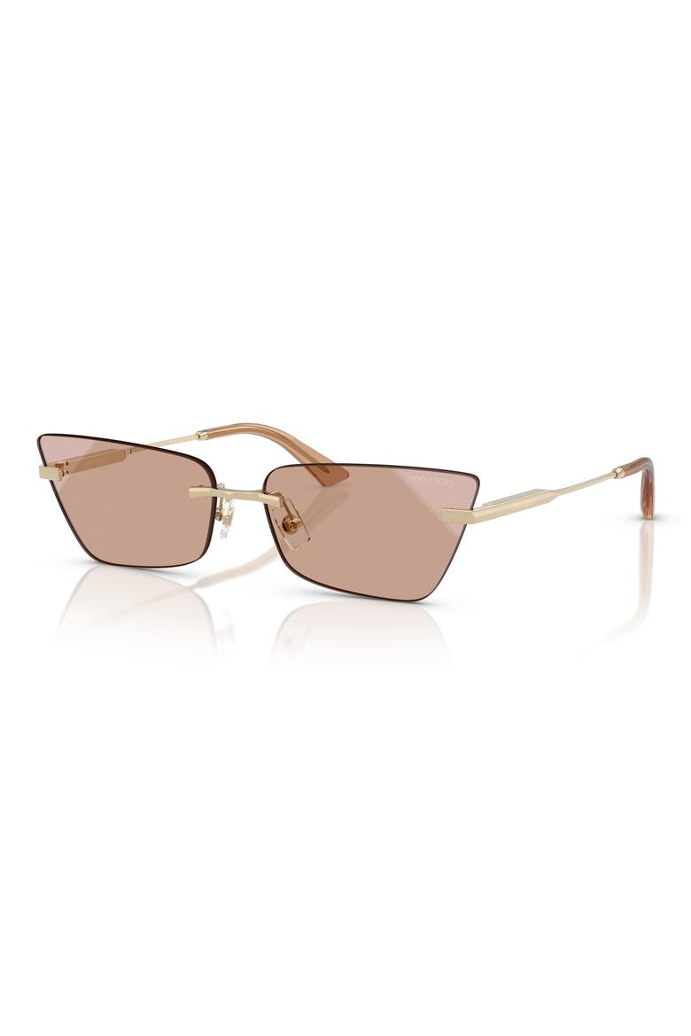 60mm Cat Eye Sunglasses, Alternate, color, PALE GOLD / BROWN GRADIENT