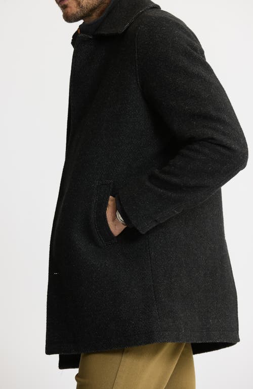 Jachs Herringbone Coat In Black
