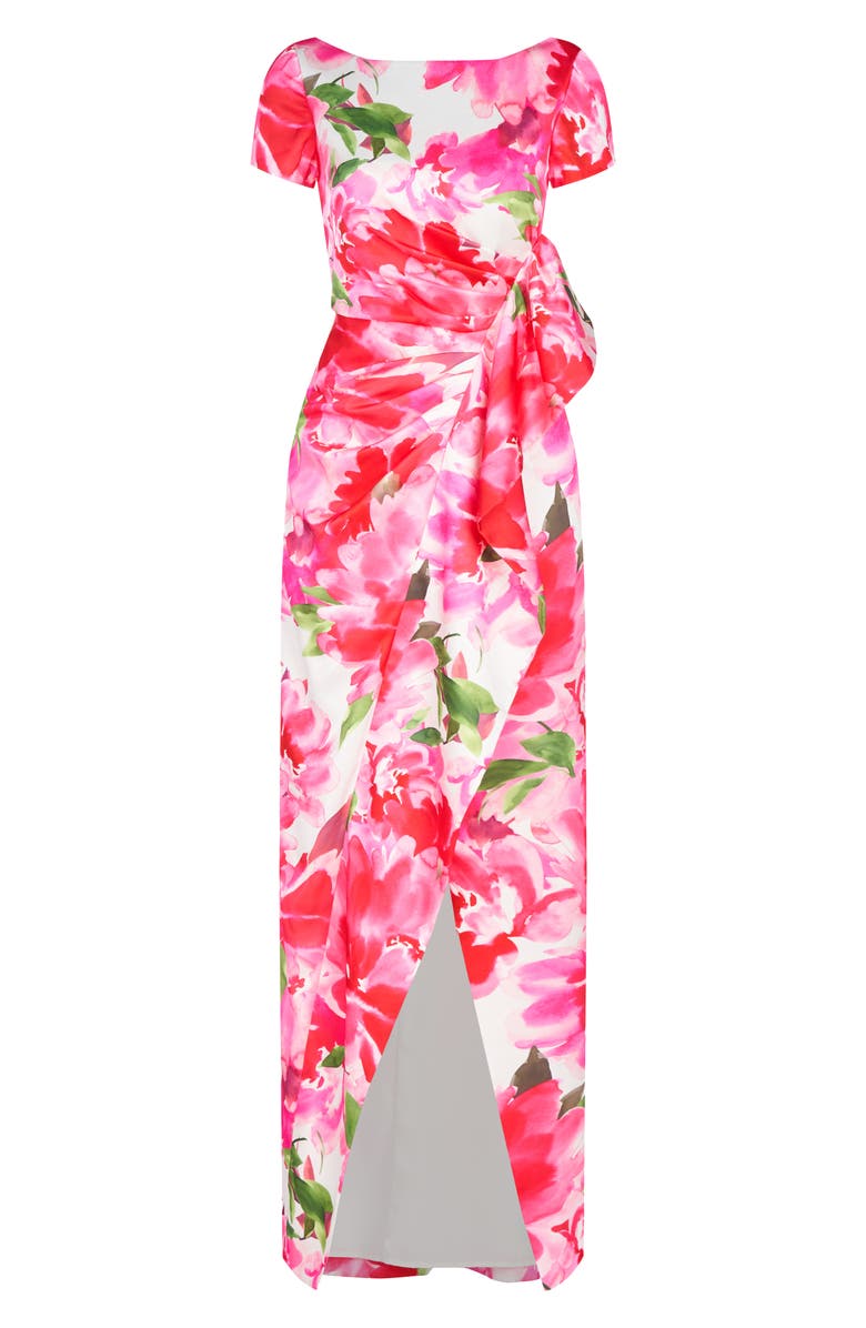 Kay Unger Franca Floral Column Gown, Alternate, color,