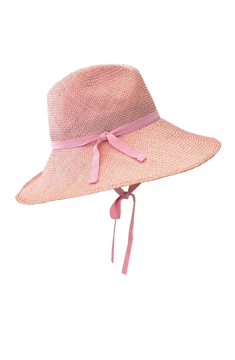 Binata Millinery Rosie Wide Brim Straw Hat, Alternate, color, Pink