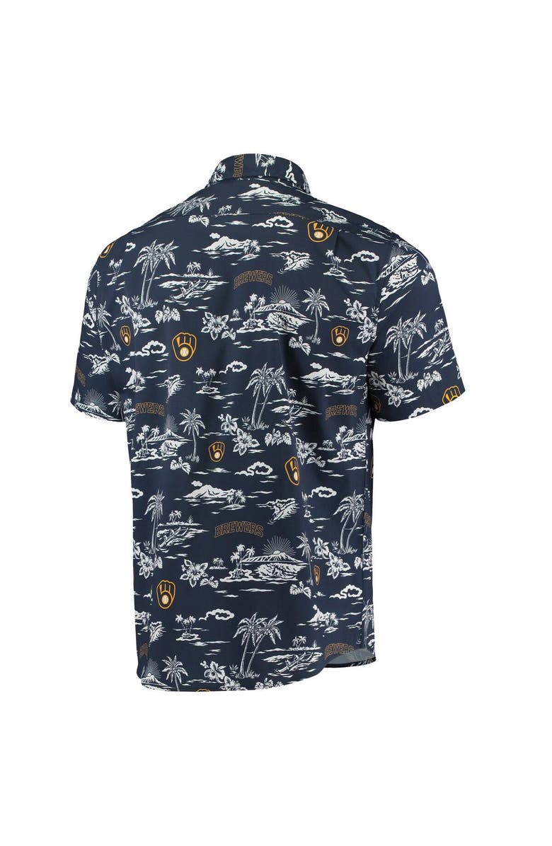 Reyn Spooner Men's Reyn Spooner Navy Milwaukee Brewers Kekai Performance Button-Up Shirt, Alternate, color, Navy