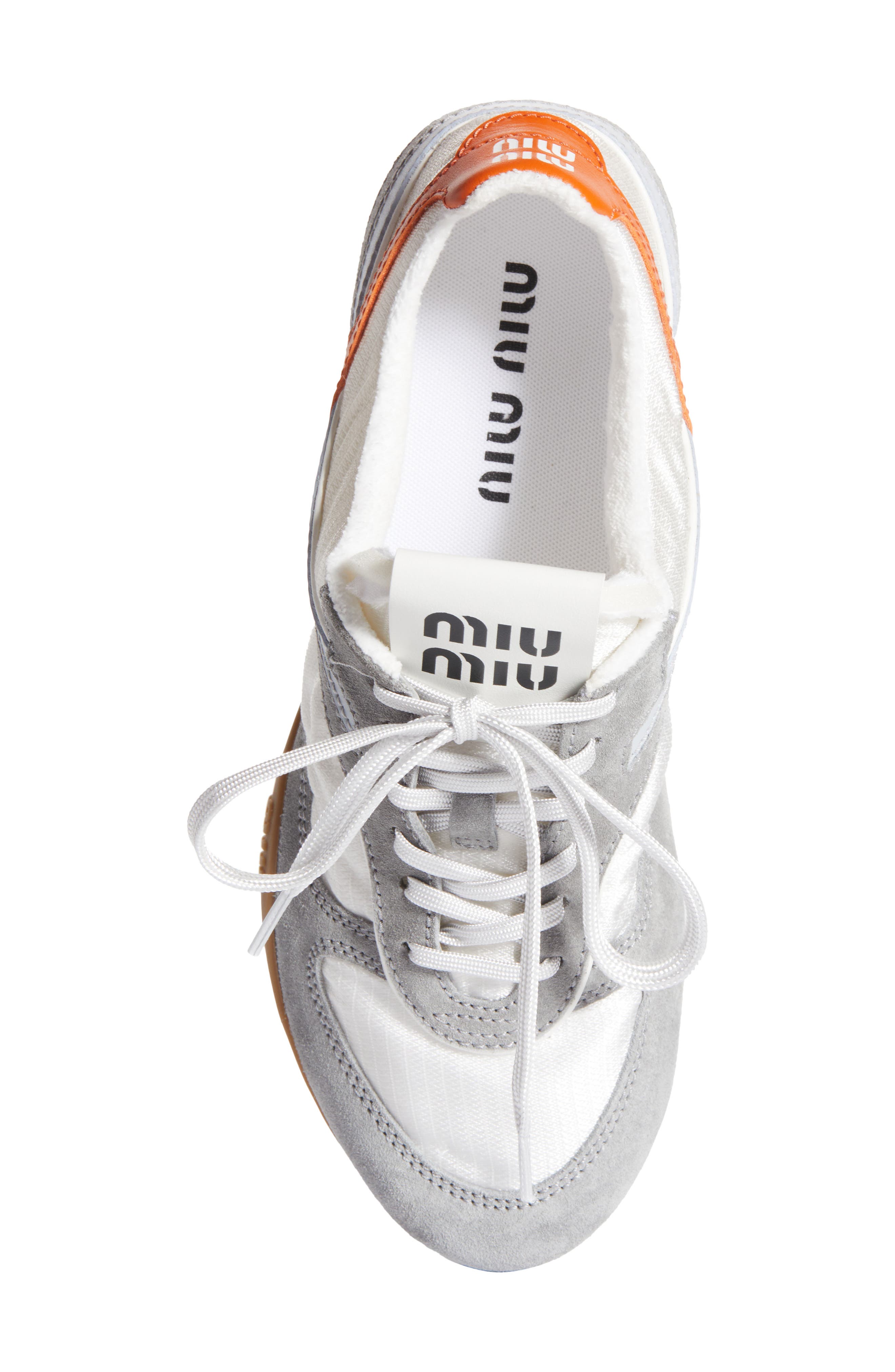 Miu Miu Gymnasium Low Top Sneaker, Alternate, color, White