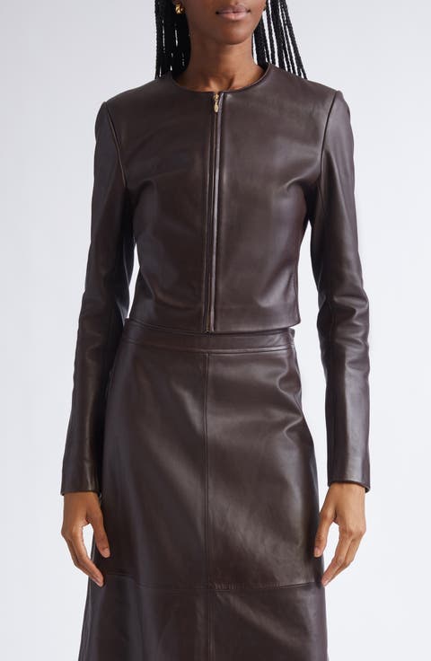Clarissa Napa Leather Crop Jacket