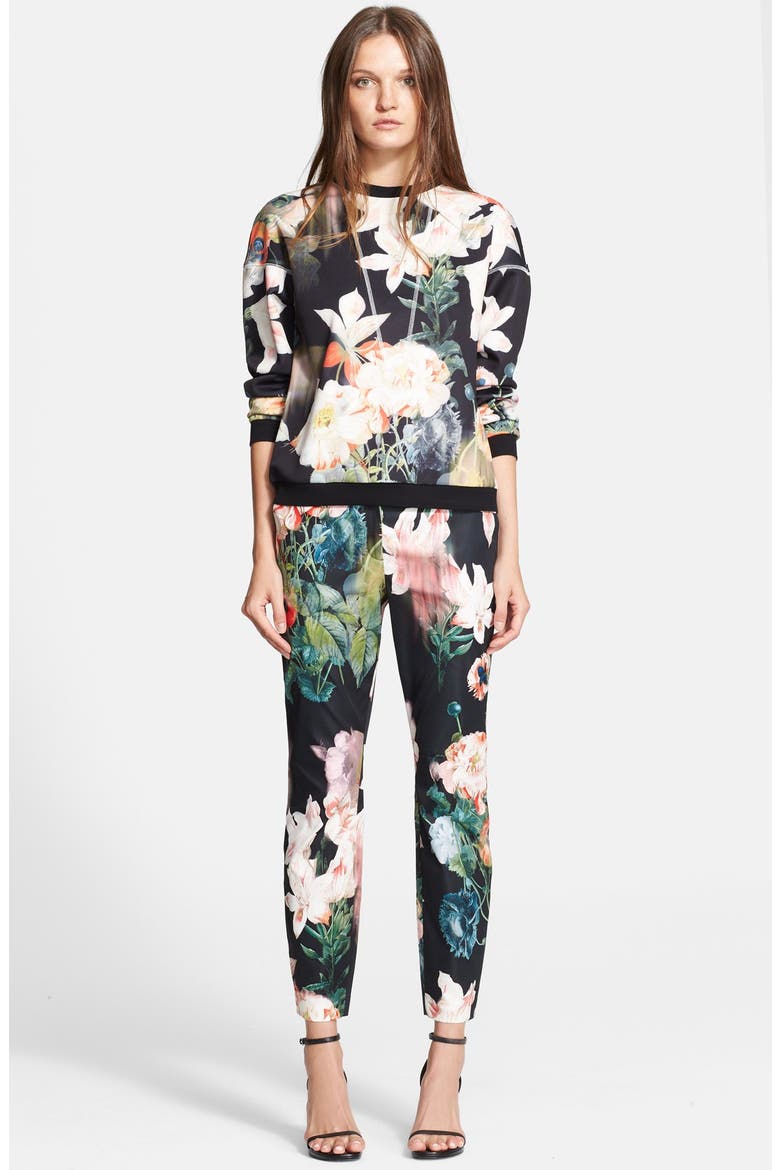 'Opulent Bloom' Sweatshirt, Main, color, BLACK