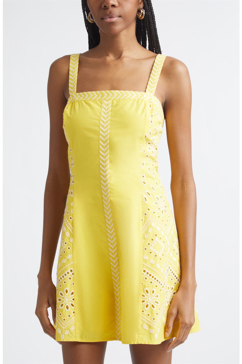 Fawn Eyelet Embroidery Minidress, Alternate, color, SUNSHINE
