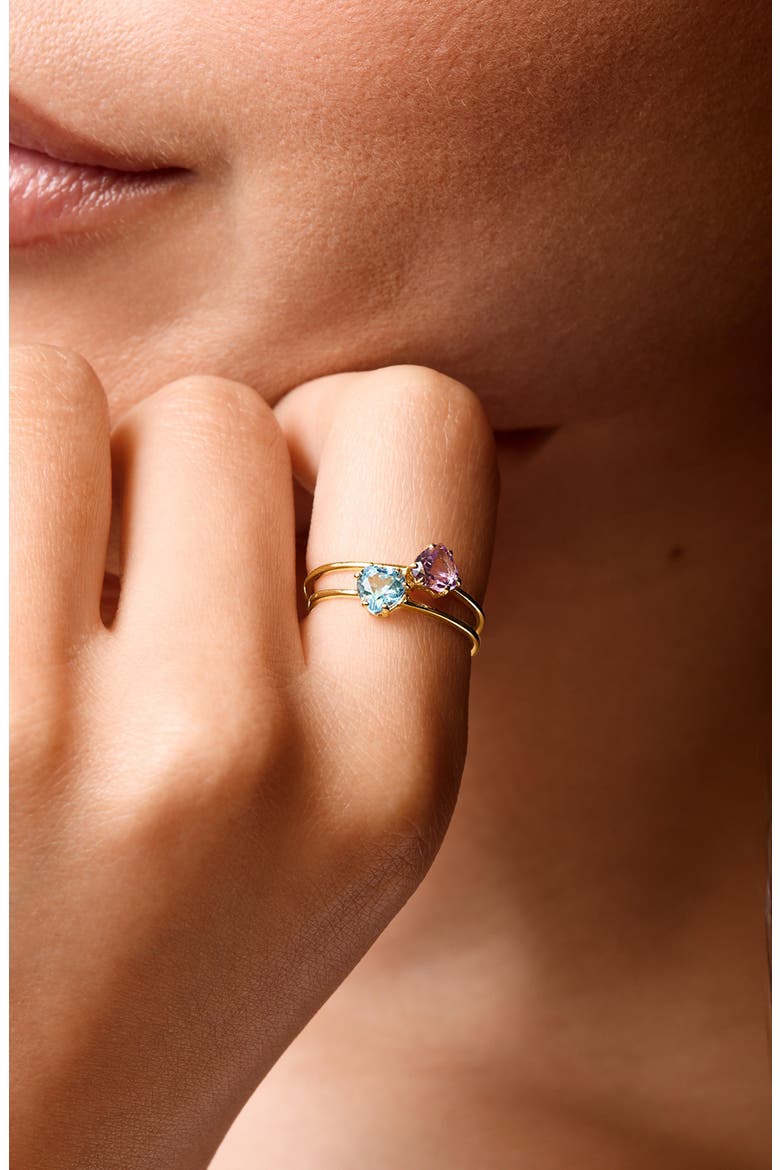 14K Gold Heart Stone Ring, Alternate, color, 14K YELLOW GOLD TOPAZ