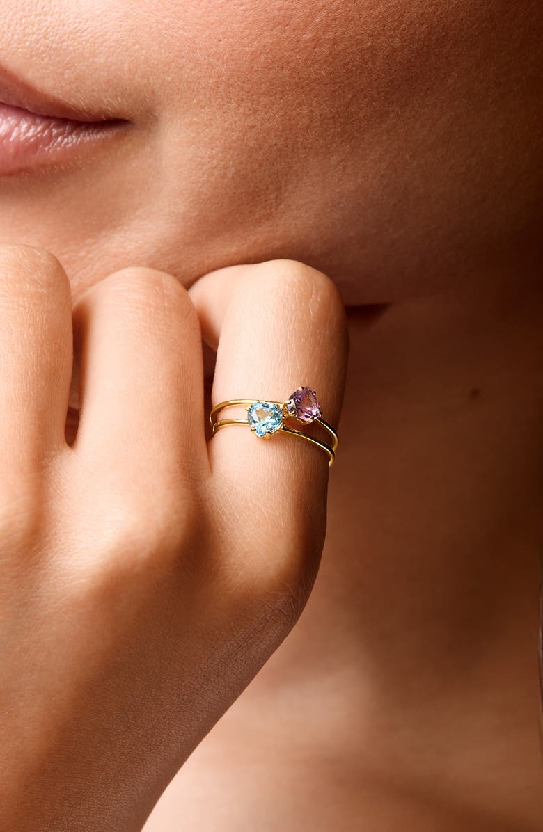 Bony Levy 14K Gold Heart Stone Ring, Alternate, color, 14K Yellow Gold Topaz