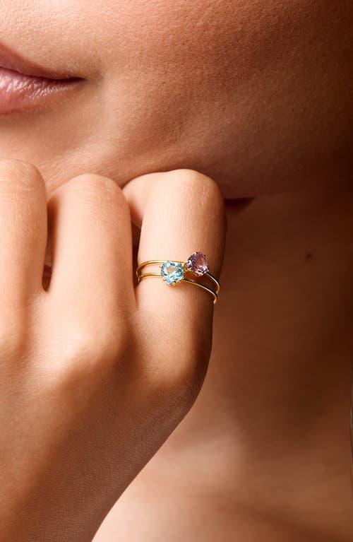 Bony Levy 14k Gold Heart Stone Ring In Blue