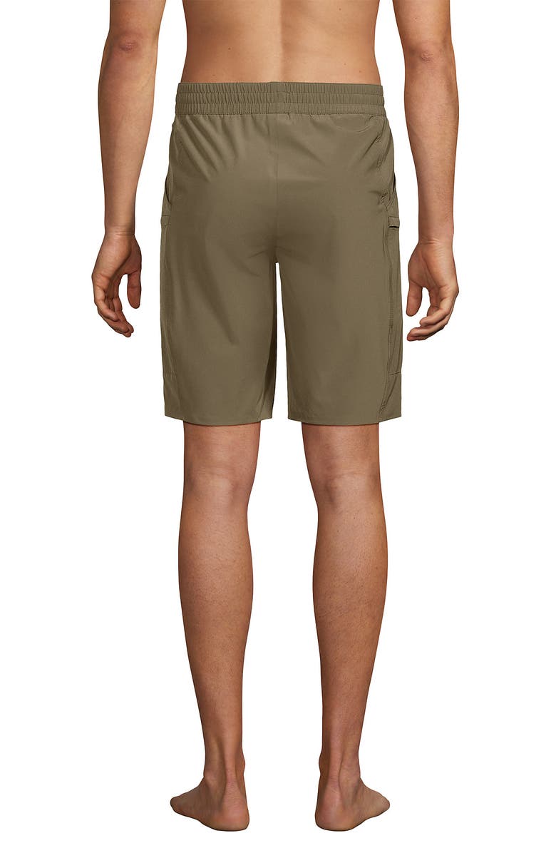 Lands' End 9 Inch Packable Cargo Swim Shorts, Alternate, color, 