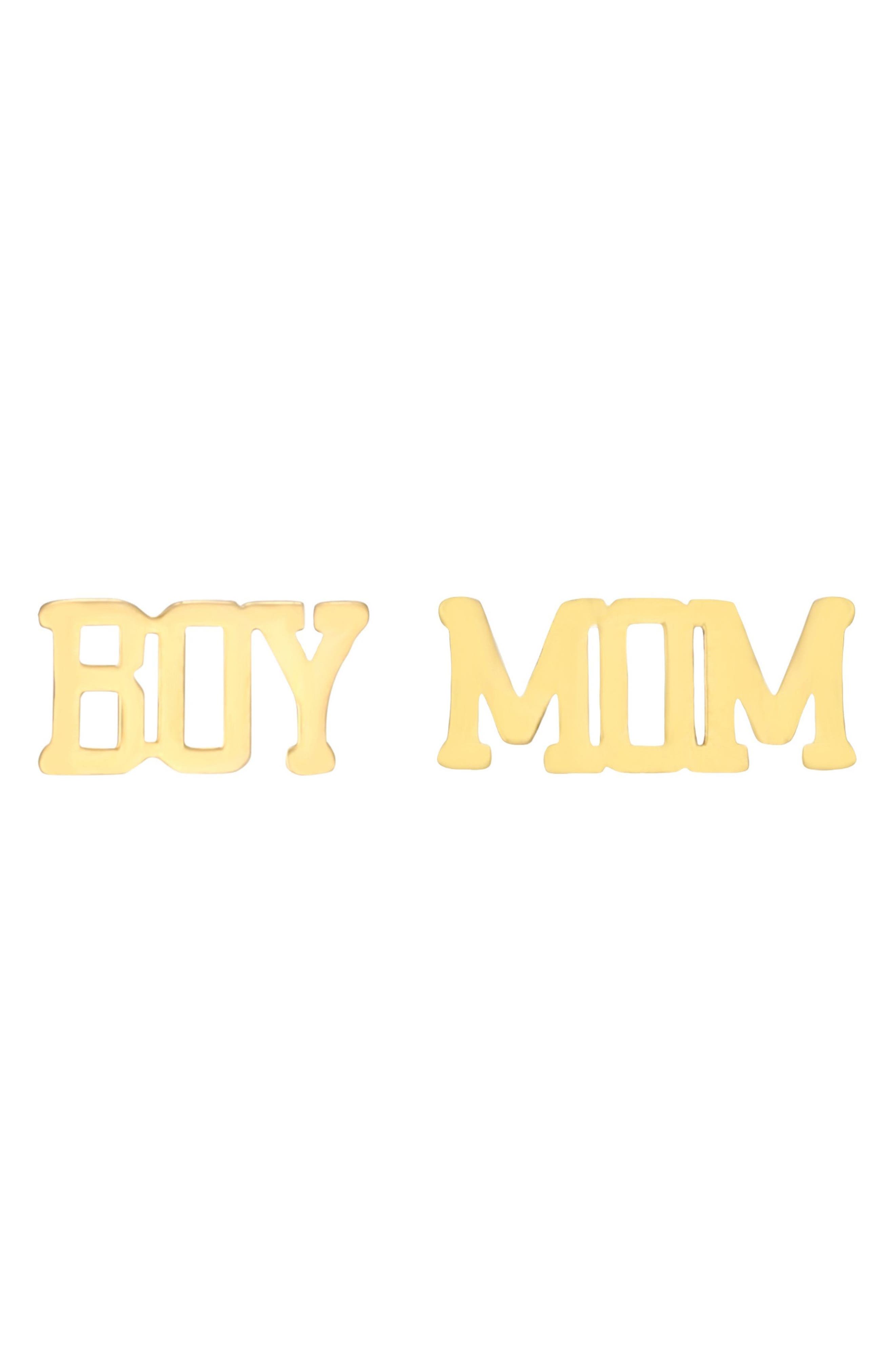 18K Gold Plated Boy Mom Mismatched Stud Earrings