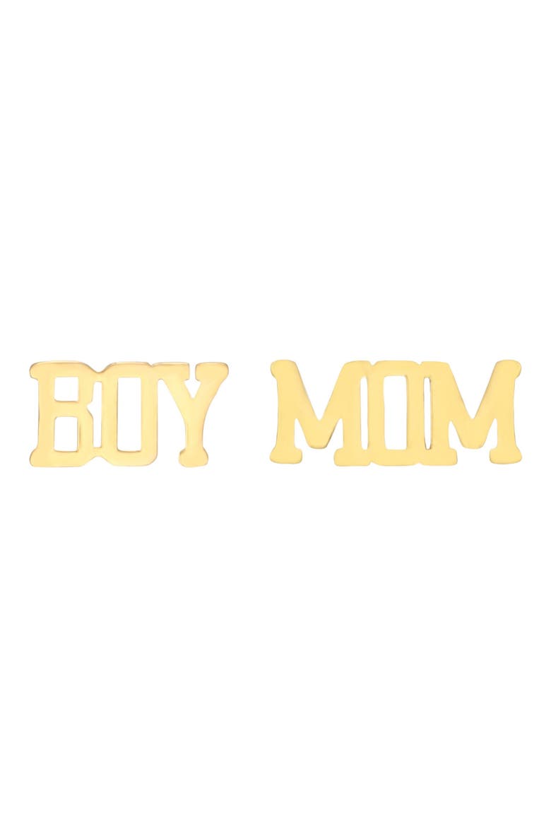 18K Gold Plated Boy Mom Mismatched Stud Earrings, Main, color, GOLD