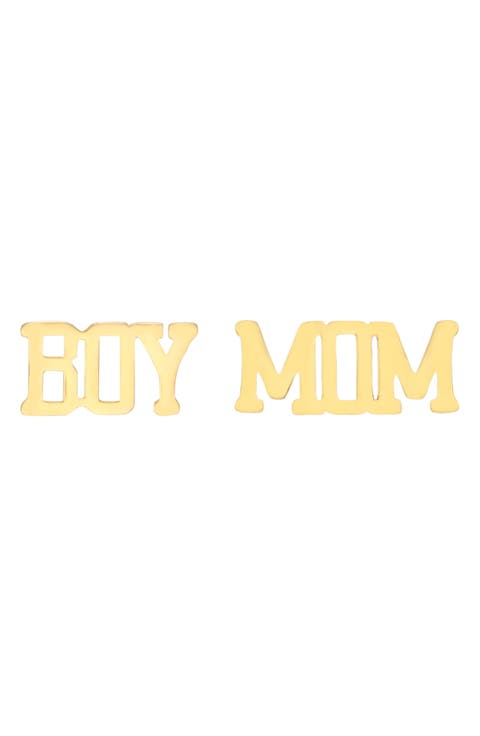 18K Gold Plated Boy Mom Mismatched Stud Earrings