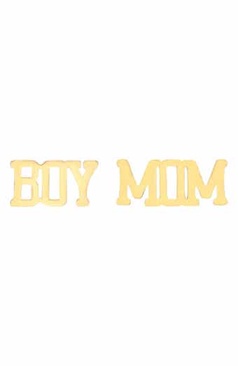 18K Gold Plated Boy Mom Mismatched Stud Earrings