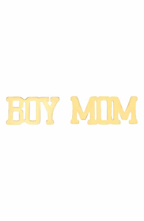18K Gold Plated Boy Mom Mismatched Stud Earrings