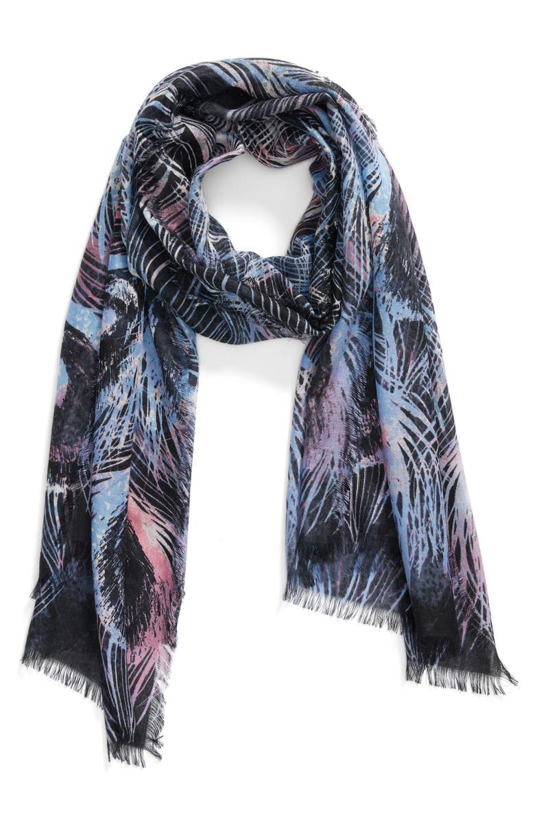 Nordstrom Modern Peacock Silk & Cashmere Scarf, Alternate, color, 