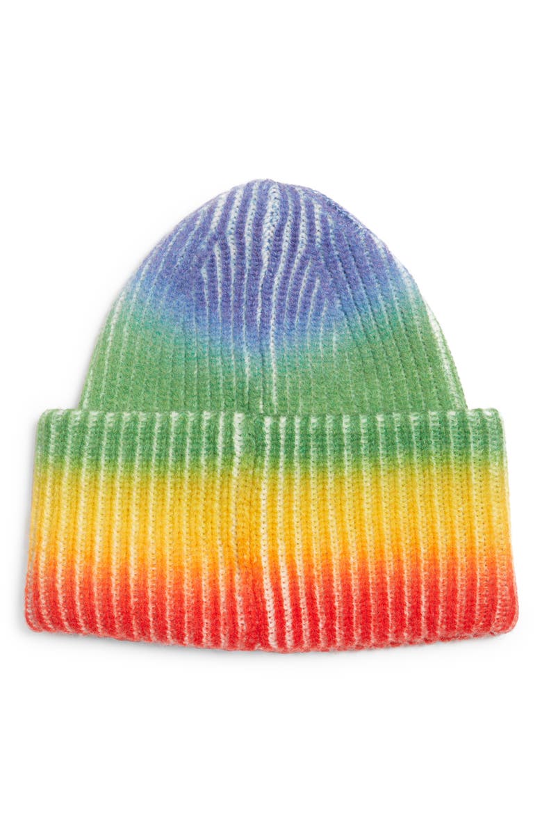 Acne Studios Rainbow Face Wool Beanie, Alternate, color, 