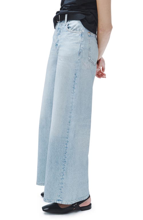 Rag & Bone Miramar Sofie High Waist Ankle Wide Leg Terry Sweatpant Jeans In Blue