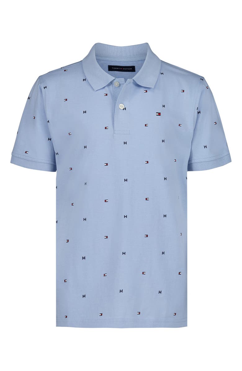 Tommy Hilfiger Kids' Logo Flag Polo, Main, color, Chambray Blue