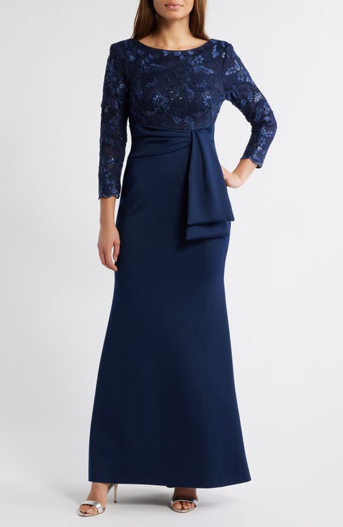 ELIZA J ELIZA J SEQUIN LACE BODICE TRUMPET GOWN