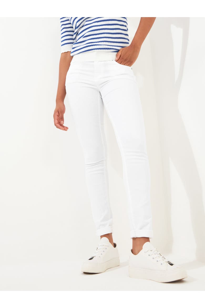 Stretch Denim Slim Straight Jeans, Alternate, color, WHITE