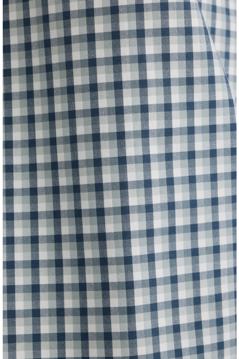 Ashborne Signature Trim Fit Cotton Check Dress Shirt, Alternate, color, TEAL ASHBORNE GINGHAM