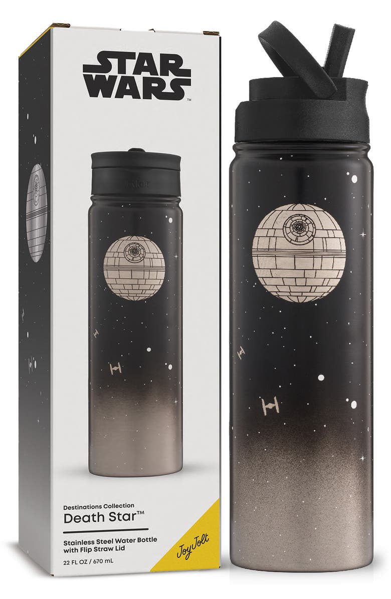 JoyJolt Star Wars Death Star 22-Ounce Stainless Steel Water Bottle, Alternate, color, Black