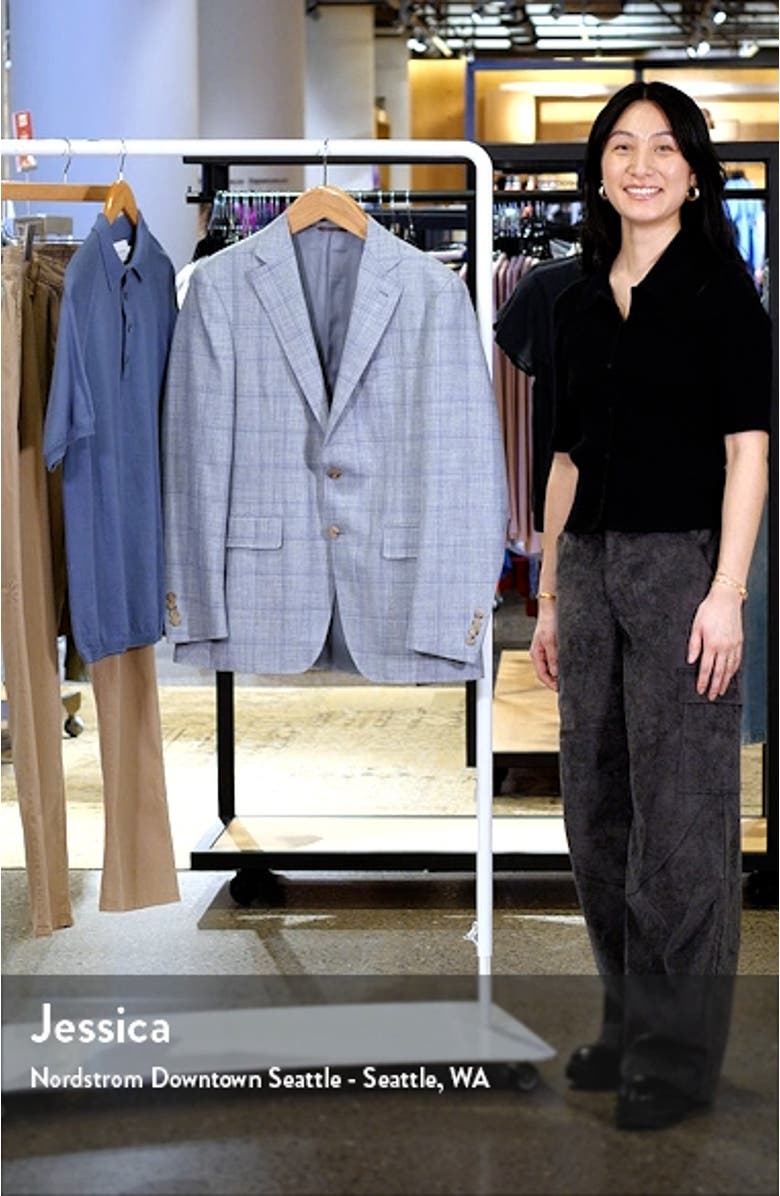 Kei Trim Fit Plaid Wool & Silk Blend Sport Coat, sales video thumbnail