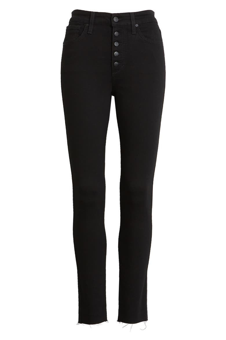 The Charlie High Waist Raw Hem Ankle Skinny Jeans, Main, color, REGAN