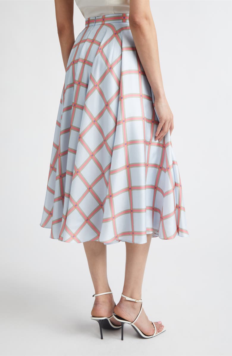 Emilia Wickstead Karima Plaid Silk Twill Skirt, Alternate, color, Check-Blue/Pink/Chocolate